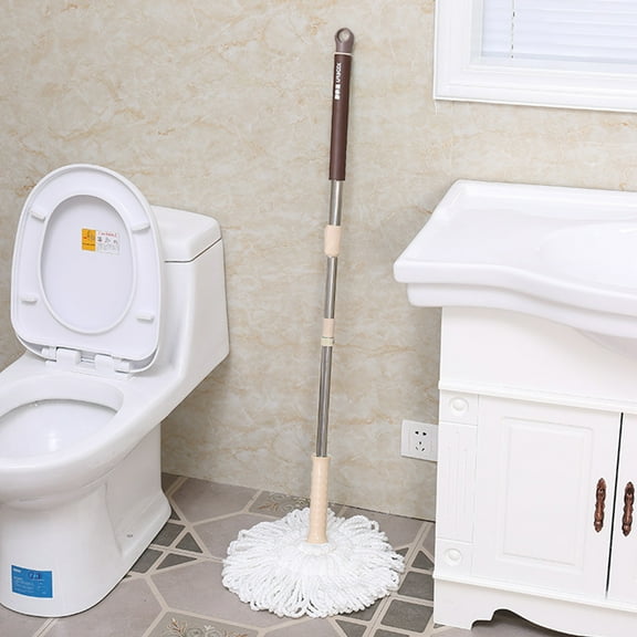 Self Wringing Floor Mop With 52.3 Inch Extendable Handle, Easy Twist Squeeze, Microfiber Head With Scrubbing Pad, Reusable Wet Or Dry Cleaning For Hardwood Vinyl Tile Laminate Floors, Space Saving