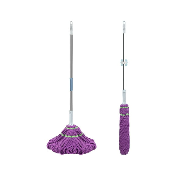 Self-Wringing Microfiber Mop With 50In Long Handle And Scrubbing Pad, Reusable Wet And Dry Mop For Hardwood Tile Vinyl Floor Cleaning, Home Kitchen Bathroom Maintenance