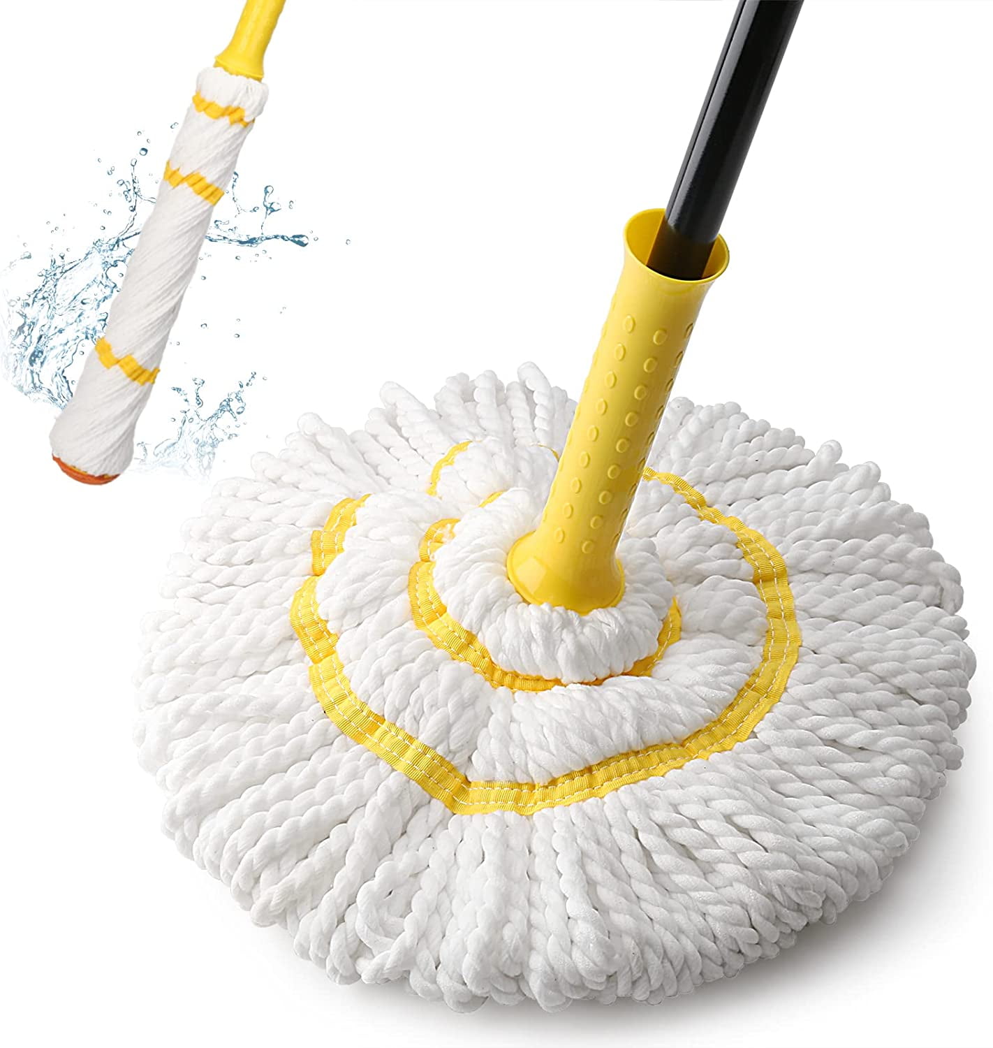 SelfWringing Twist Mop for Floor Cleaning, Long Handled Microfiber
