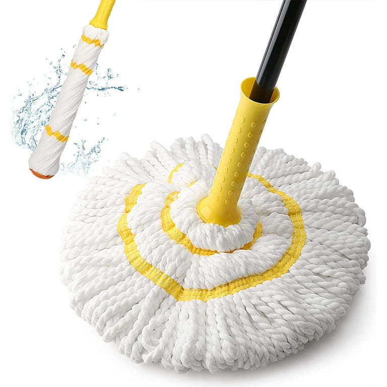 Self-Wringing Twist Mop for Floor Cleaning, Long Handled Microfiber Floor  Mop with Top Scouring Pad for Kitchen, Hardwood, Restaurant, Bathroom
