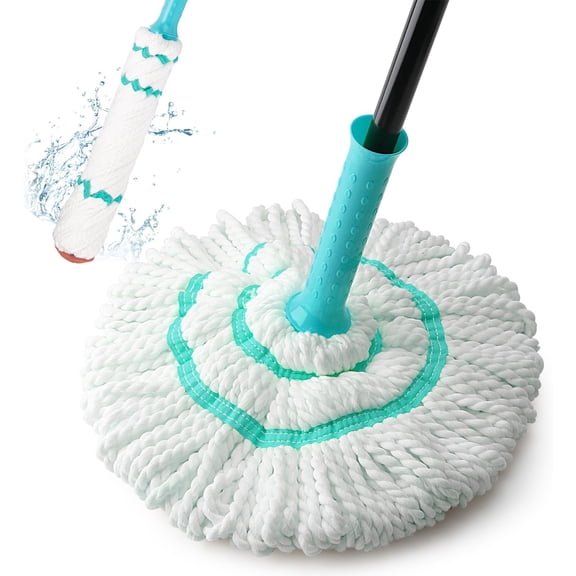 Self Wringing Twist Mops for Floor Cleaning, Microfiber Floor mop with 57 " Long Handle, Easy Wring Mop for Hardwood Commercial Household Clean