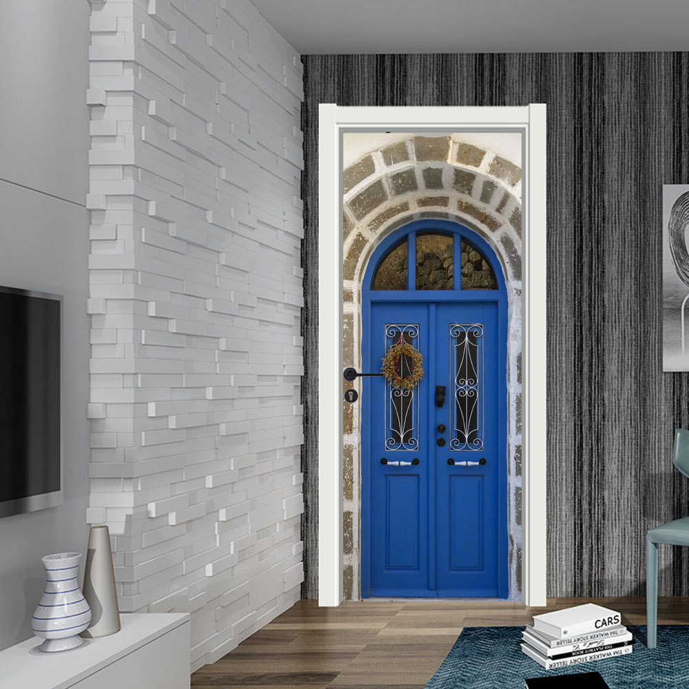 Self-adhesive 3D Door Sticker Relief Beach Sea Wallpaper Bedroom House ... - Door Design Decoration Inspiration Inspiration