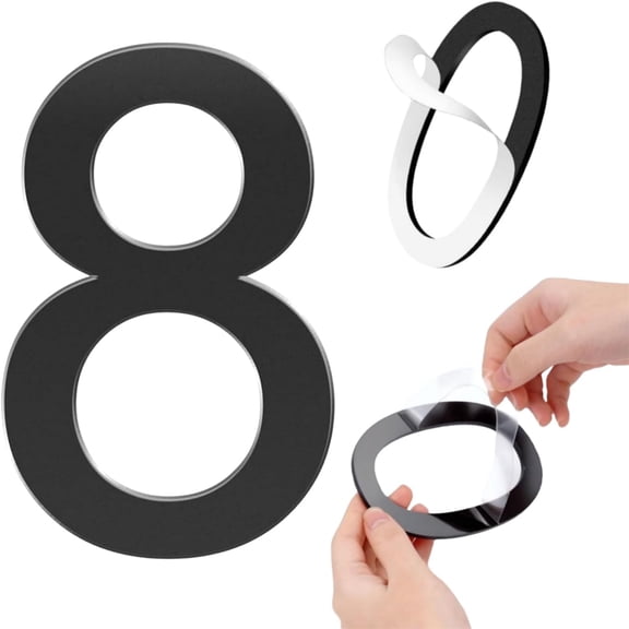 Self-adhesive 5 Inch Acrylic House Numbers - Modern Black Mailbox Numbers for Outside Address, Apartments, Offices, Hotels