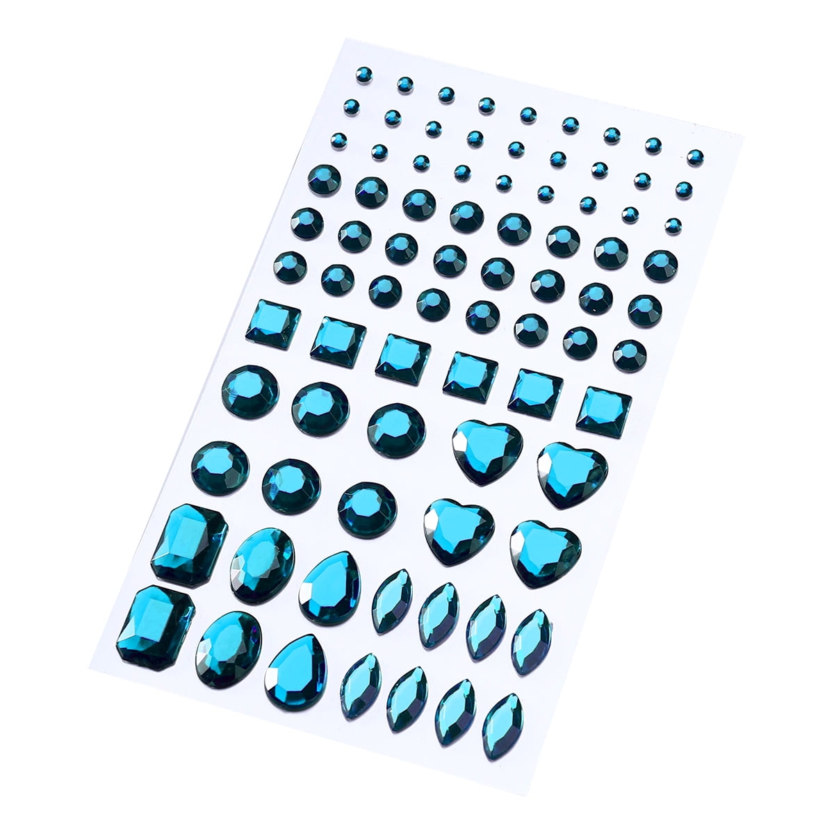 Self adhesive Acrylic Crystal Rhinestone Jewels Gems Sticker Sheets Assorted Various Shapes Sky Blue Walmart