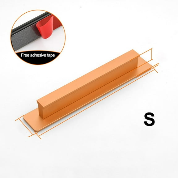 Self-adhesive Door Handles Exterior Doors For Cabinets Interior Doors Aluminum Alloy Bathroom Bedroom No-punching