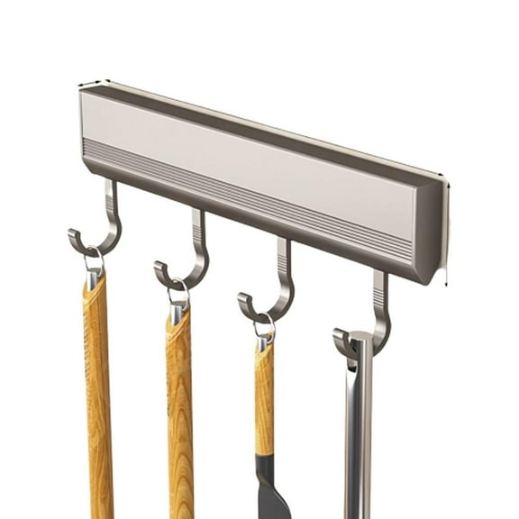 Self adhesive Hooks Rack Wall Mounted Kitchen Utensils Hook Row Holder❀ J0D8