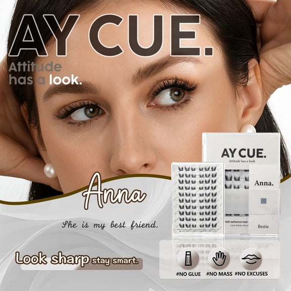 Self-adhesive Lash Clusters C Curl 10-14mm, 60 Clusters Glue-free Eyelashes Extensions for Natural Look, Easy Application