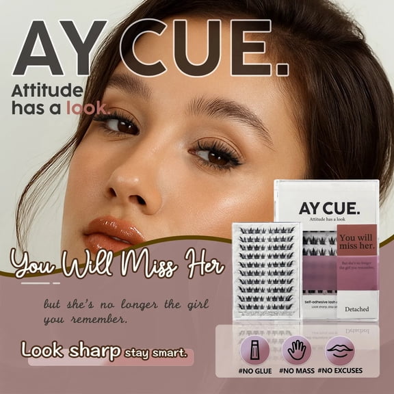 Self-adhesive Lash Clusters C Curl 10-14mm, 80 Clusters Glue-free Eyelashes Extensions for Natural Look, Easy Application