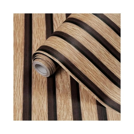 Self-adhesive Wall Wallpaper Wood Grain Striped Peel and Stick Wallpaper Removable Self-adhesive Vinyl Furniture Dormitory Home