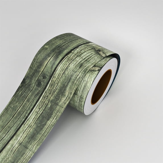Self-adhesive Wood Grain Waist Line Wallpaper Waterproof PVC Wall Border Decal Baseboard Floor Sticker Waveguide Decorative Film