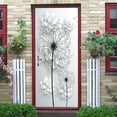 thumbnail image 1 of Self-adhesive door sticker, 3D dandelion flower entry door wardrobe decorative wall sticker removable bathroom door stickers, 1 of 12
