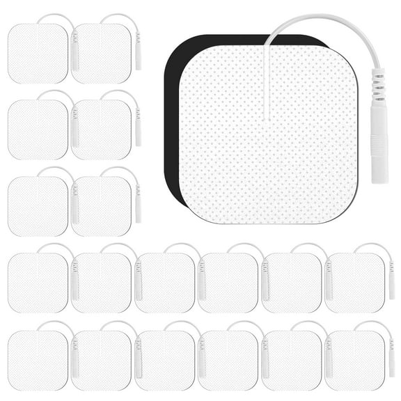 Electrode Patches for TENS Unit - (2"x2") Replacement Pads Upgraded Self-Adhesive Electrodes Pads with 0.2mm Connector, Skin-Friendly Design 20Pcs
