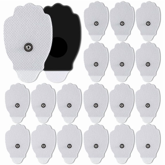 20-Pack Self-adhesive Electrode, 3x1.8 inches TENS Unit Replacement Pads Snap, Reusable Long-Lasting Self-Adhesive Non-Irritating Tens Replacement Patches