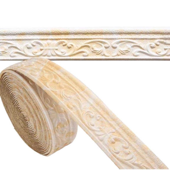 Self-adhesive flexible foam form, flexible self-adhesive skirting board, waterproof wall border, frame strip for lines, ceilings, corners