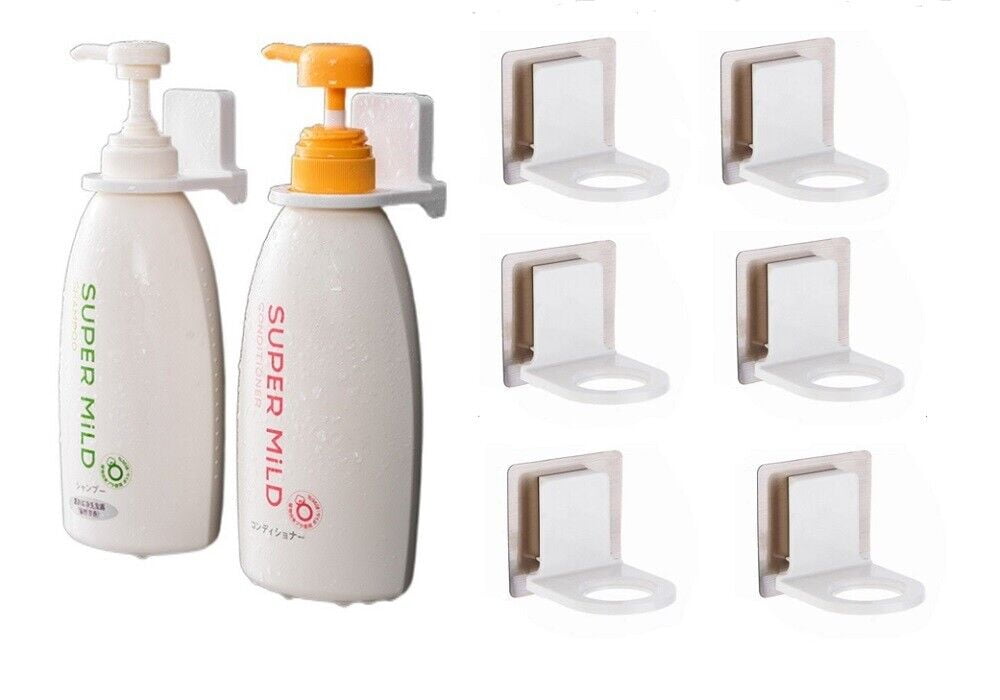 Selfadhesive shower gel bottle rack wall mounted shampoo hanger for bathroom 6 pcs