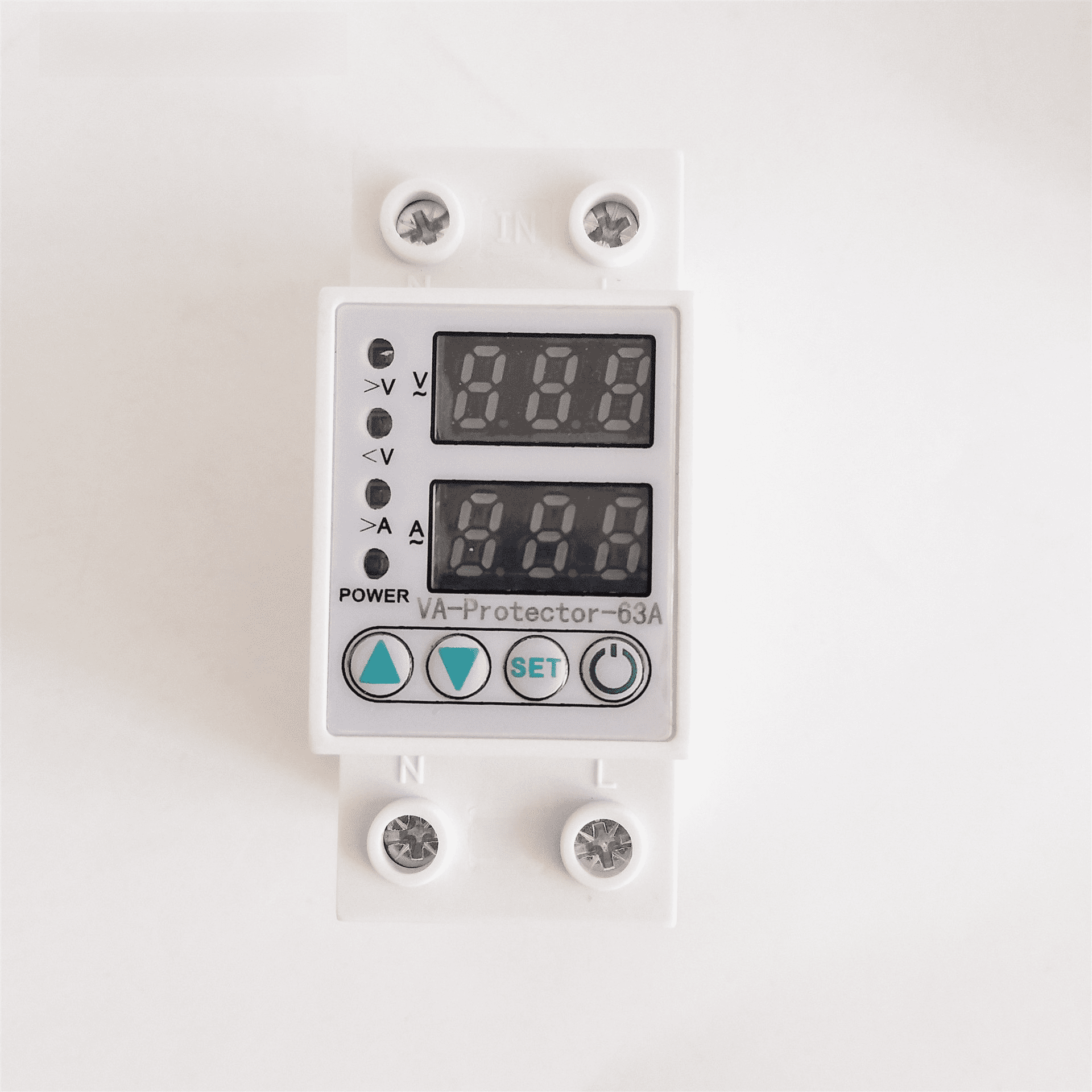 Self-compound adjustable over-voltage current limit protector LED dual display 40A 63A 220V Digital Display