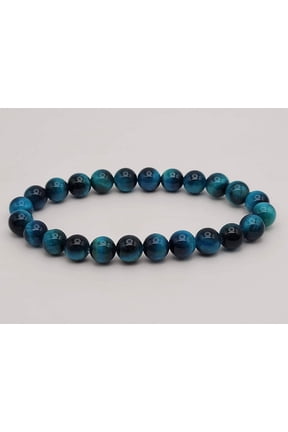 Self confidence Bracelet- Natural Blue Tiger Eye Bracelet Elastic Yoga Gemstones