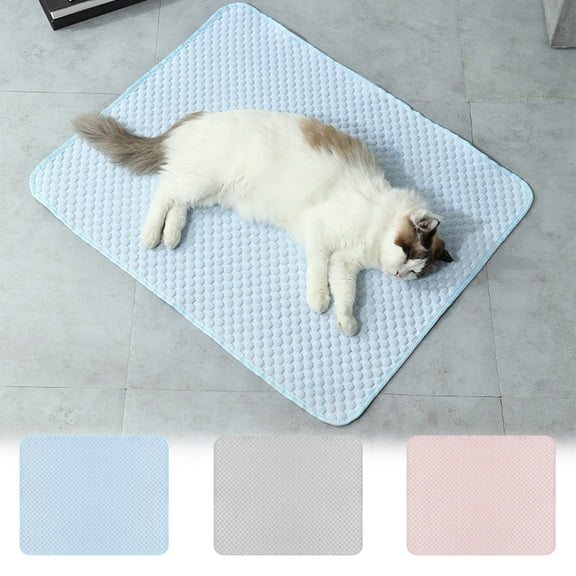 Self-cooling Pet Cooling Mat Summer Radiating Cooling Pad Breathable Gel Ice Pad for Dogs Cats Hot Weather Relief Indoor Outdoor Use, Ukhbmc | 2A, Blue