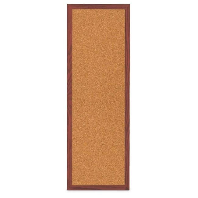 Self healing natural tan corkboard with cherry wood frame 12' x 36'