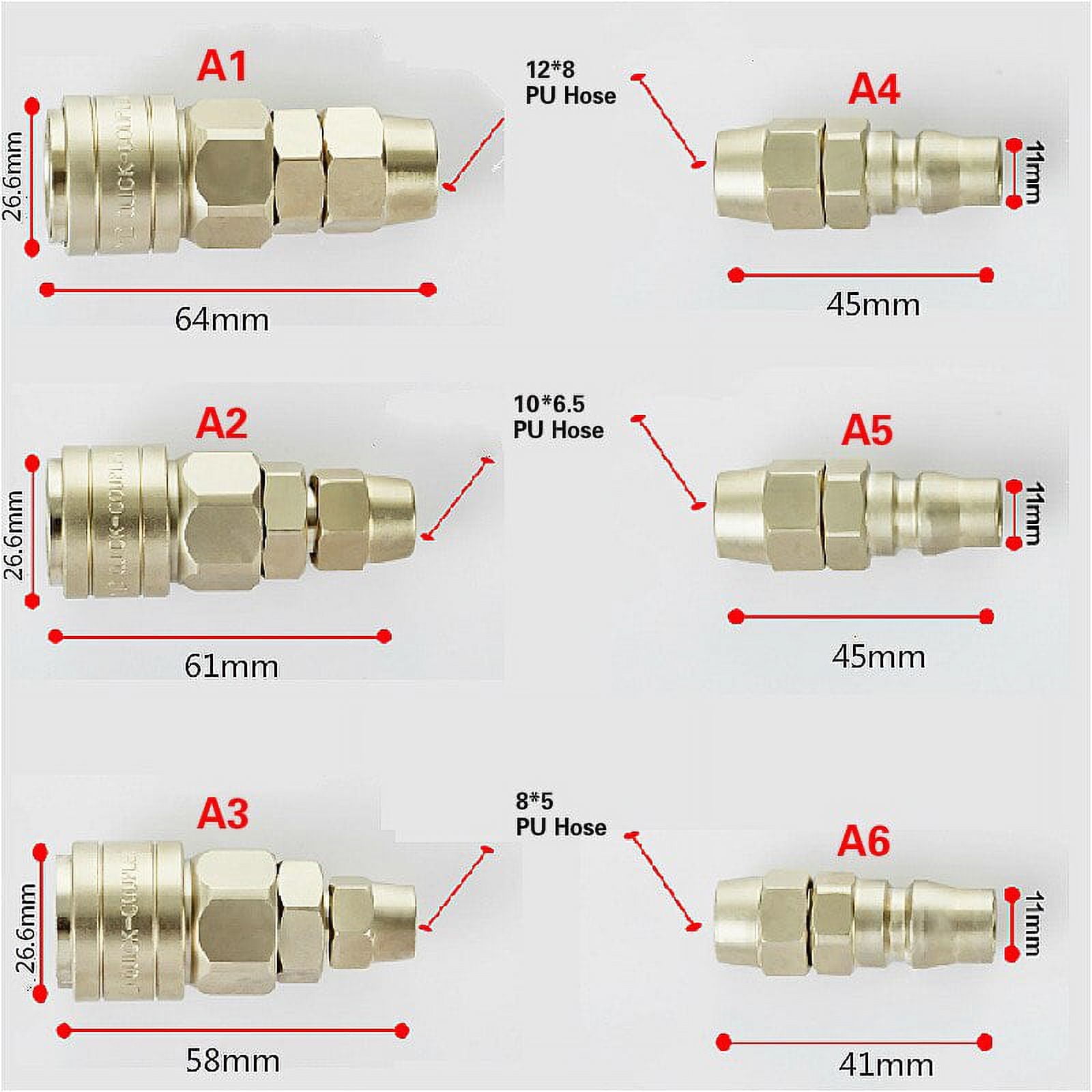 Self-locking Pneumatic Quick Connector Tube Air Compressor Pump Accessories C-type For PU Hose Nylon Tube High Pressure Coupling