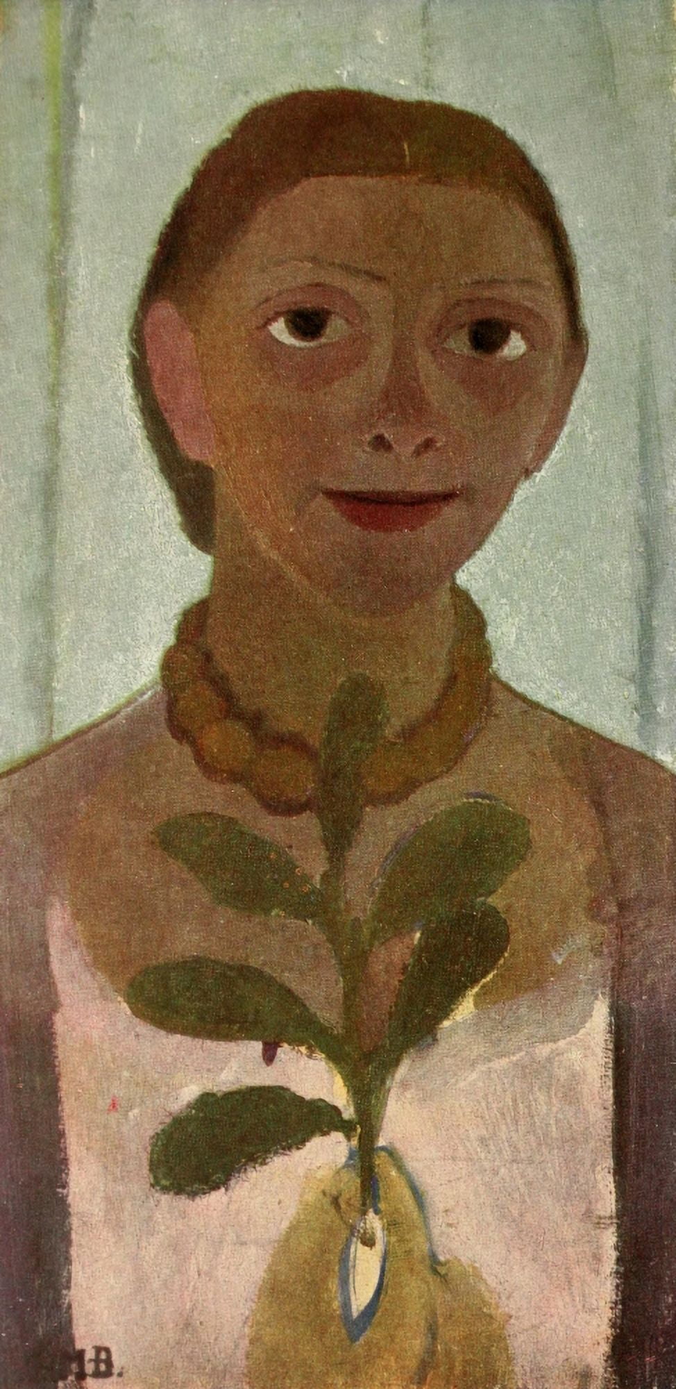 Self-portrait 1 Canvas Art - Paula Modersohn-Becker (24 x 36)
