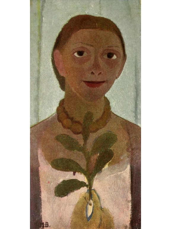 Self-portrait 1 Canvas Art - Paula Modersohn-Becker (24 x 36)