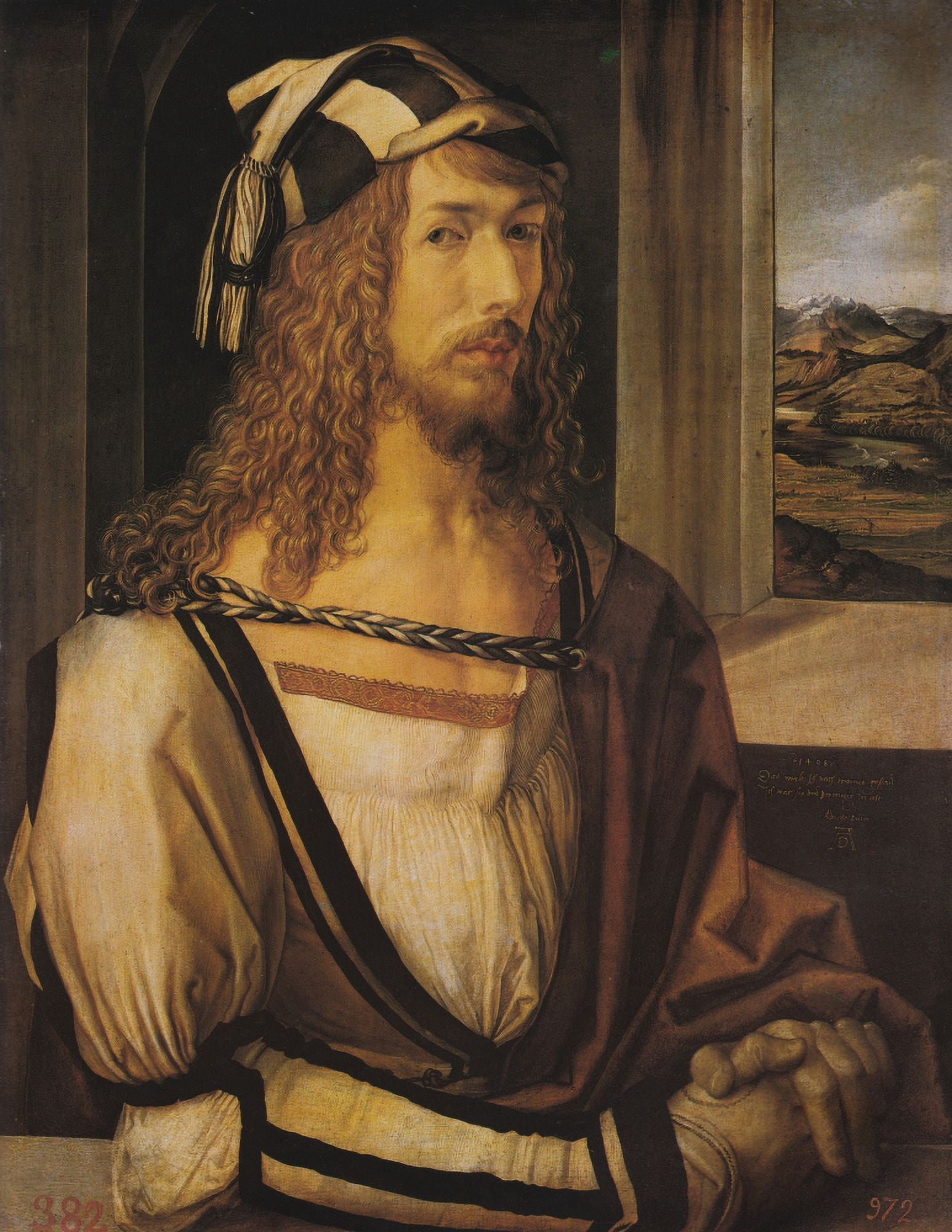 Self-portrait 1498 Canvas Art - Albrecht DÔø?rer (24 x 36)
