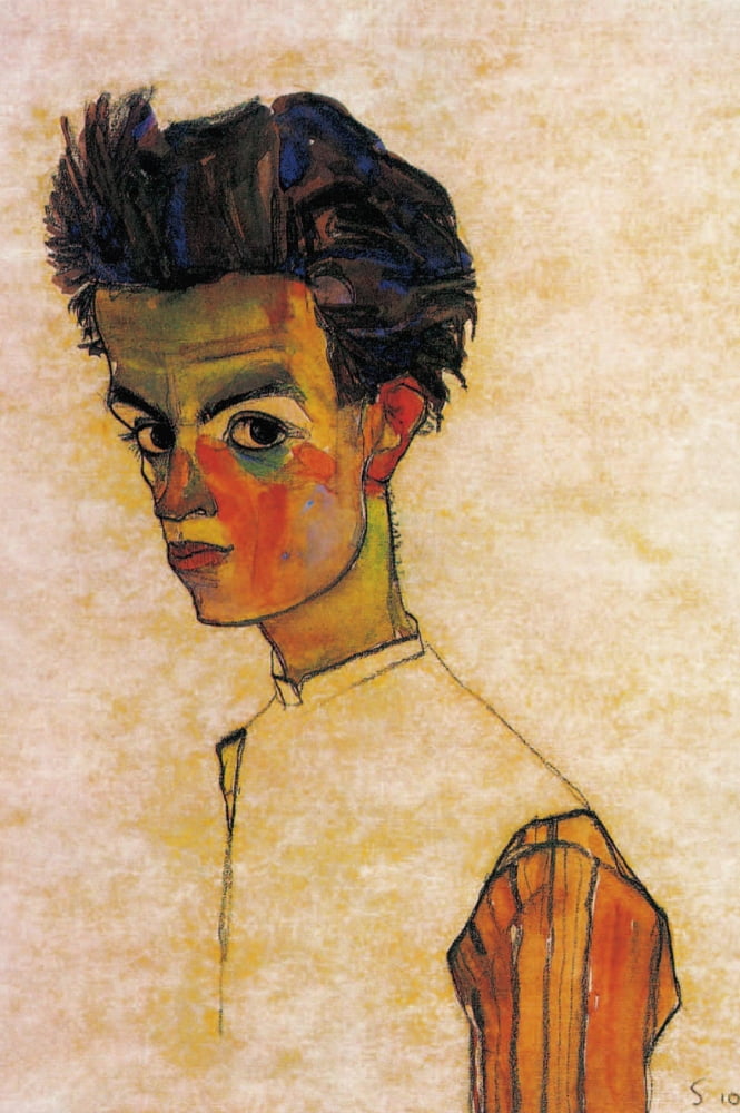 Self-portrait 1910 Canvas Art - Egon Schiele (24 x 36)