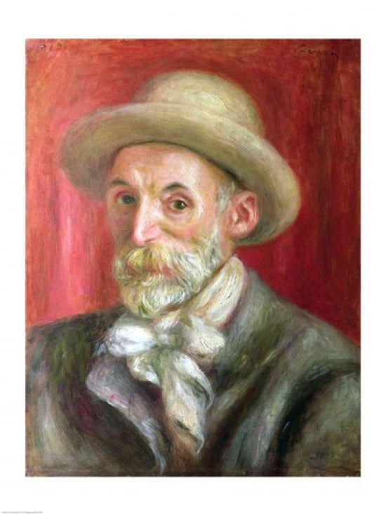 Self portrait 1910 Canvas Art - Pierre-Auguste Renoir (18 x 24)