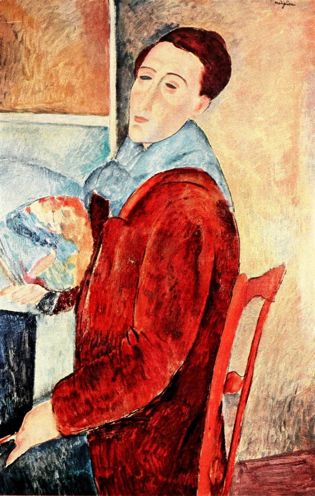 Self-portrait 1919 Canvas Art - Amedeo Modigliani (18 x 24)