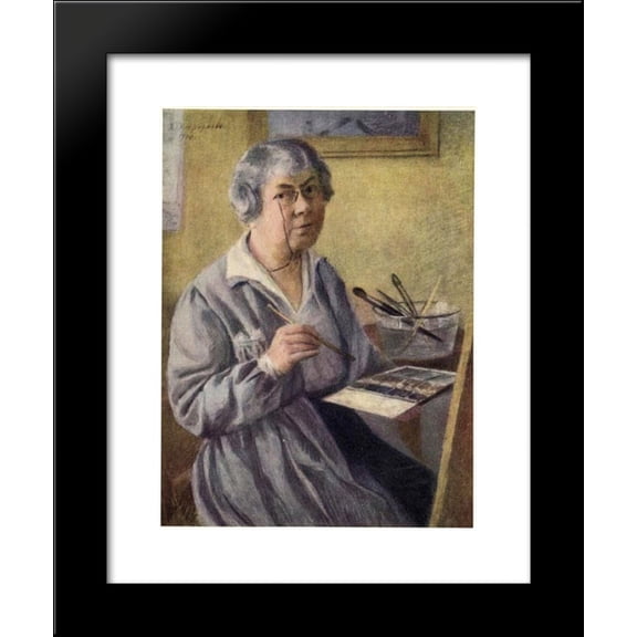 Self-portrait 20x24 Framed Art Print by Ostroumova-Lebedeva, Anna