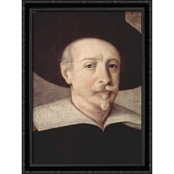 Self-portrait 28x36 Large Black Ornate Wood Framed Canvas Art by Guido Reni