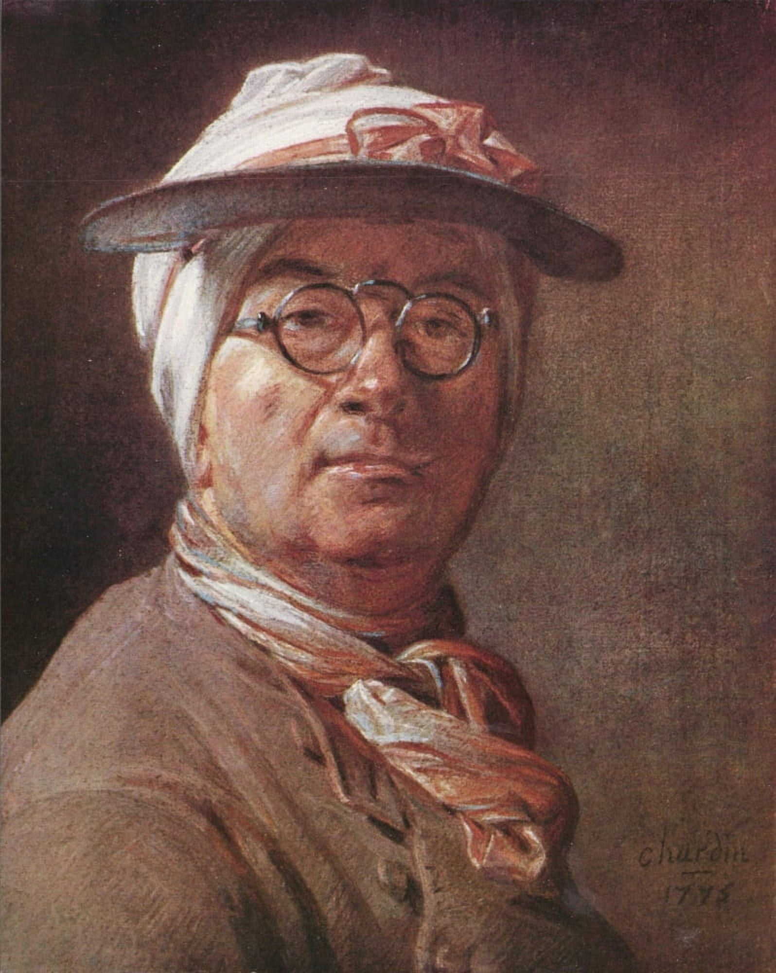 Self-portrait Canvas Art - Jean-Baptiste-Simon Chardin (18 x 24)