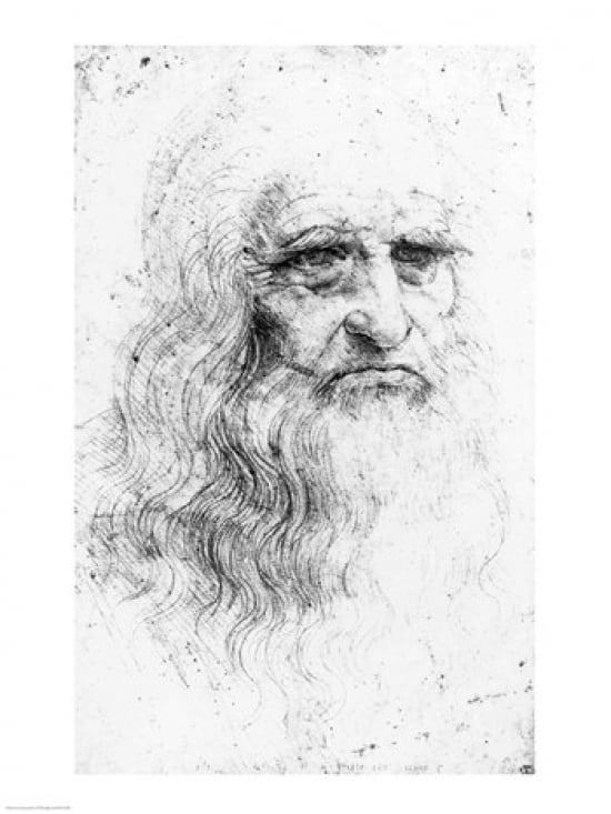 Self portrait Canvas Art - Leonardo Da Vinci (18 x 24)