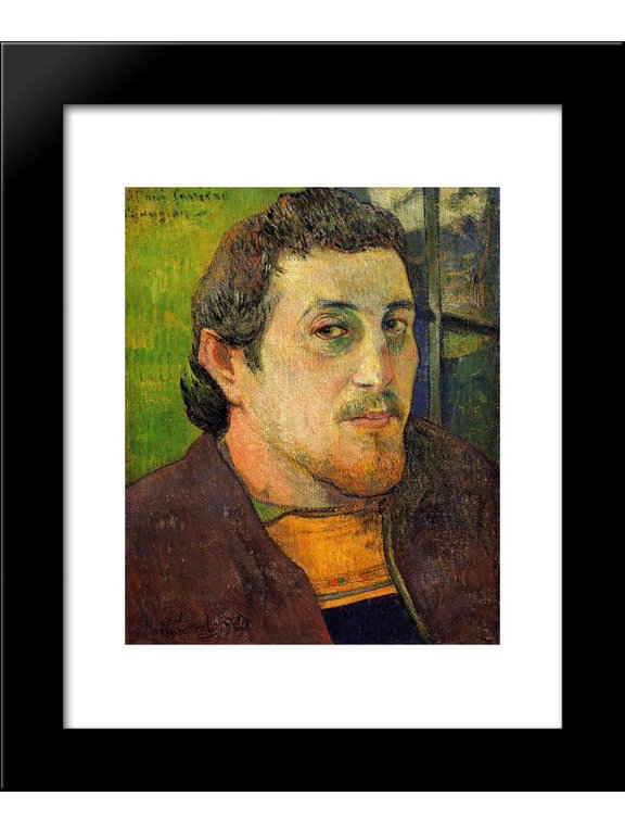 Self portrait at Lezaven 20x24 Framed Art Print by Paul Gauguin