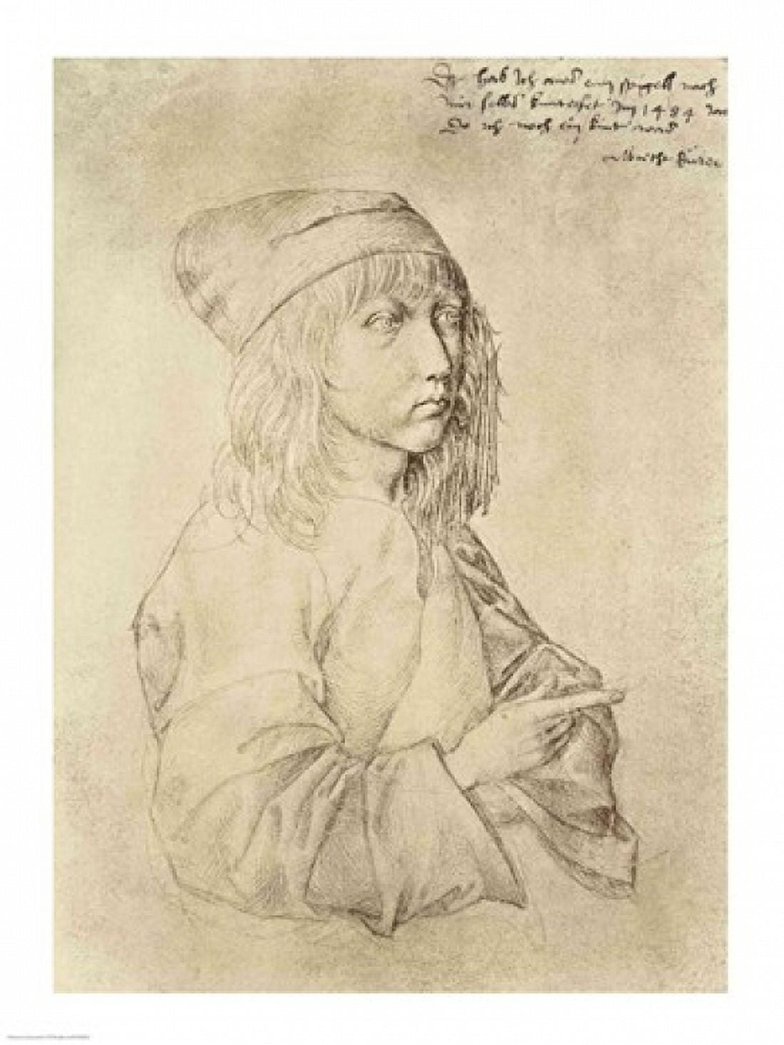 Self portrait at the age of thirteen 1484 Canvas Art - Albrecht Durer (18 x 24)
