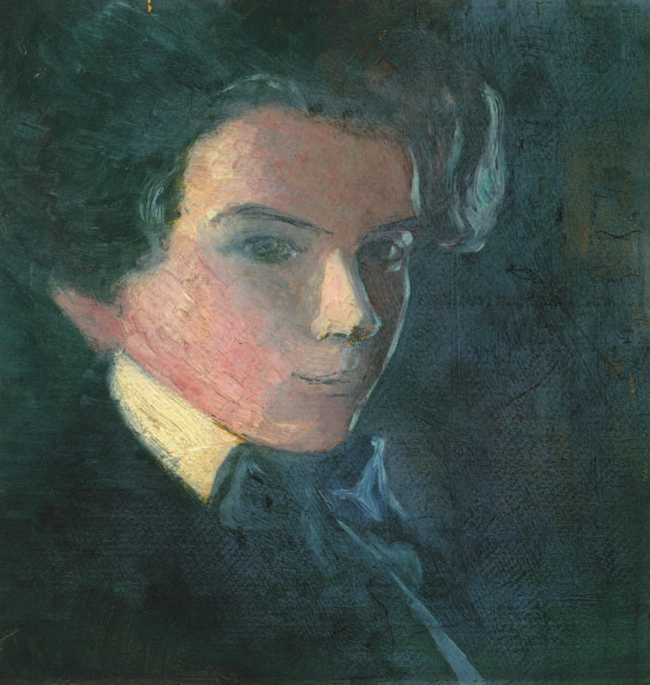 Self-portrait facing right 1907 Canvas Art - Egon Schiele (24 x 36)