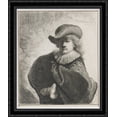 thumbnail image 1 of Self-portrait in a soft hat and embroidered cloak 28x32 Large Black Ornate Wood Framed Canvas Art by Rembrandt, 1 of 2