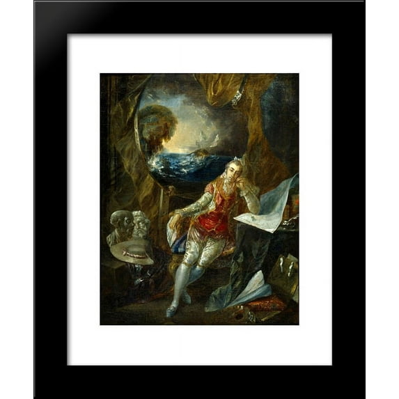 Self-portrait in the studio 20x24 Framed Art Print by Paret y Alcazar, Luis