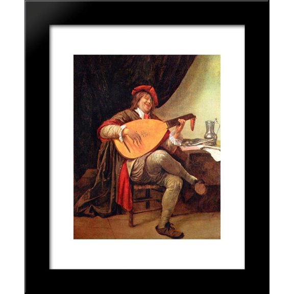 Self-portraitwith a lute 20x24 Framed Art Print by Jan Steen
