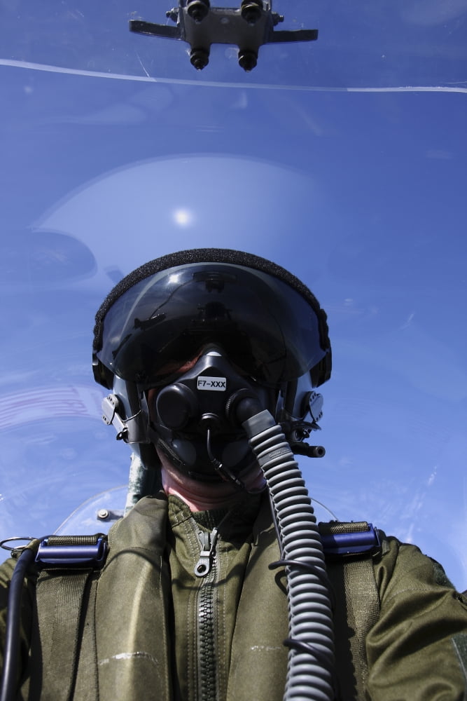 Self-portrait of a pilot flying in a Saab J 32 Lansen Canvas Art - Daniel KarlssonStocktrek Images (24 x 35)