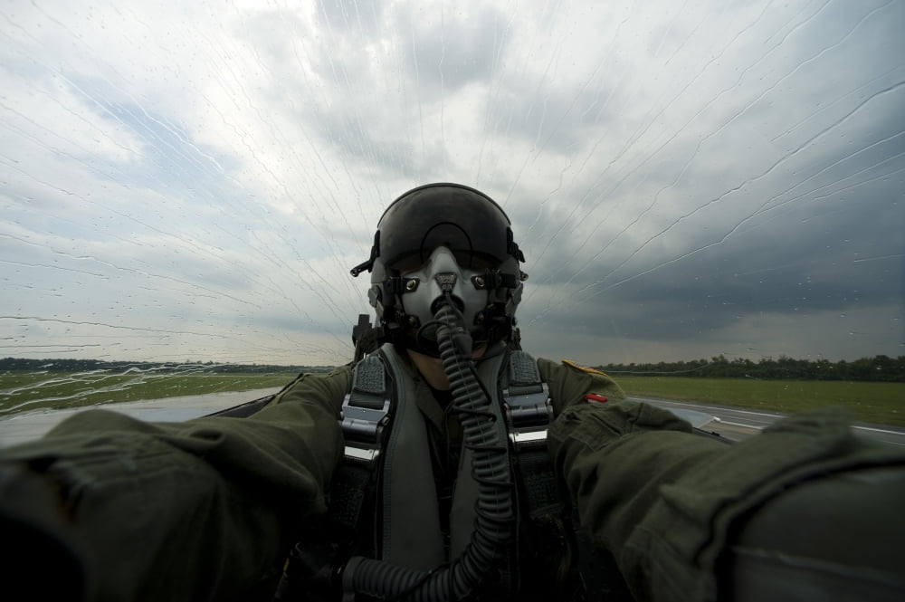 Self-portrait of an aerial combat photographer Canvas Art - Stocktrek Images (35 x 23)