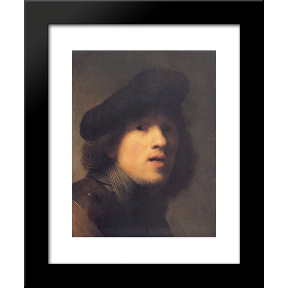Self-portrait with Gorget and Beret 20x24 Framed Art Print by Rembrandt