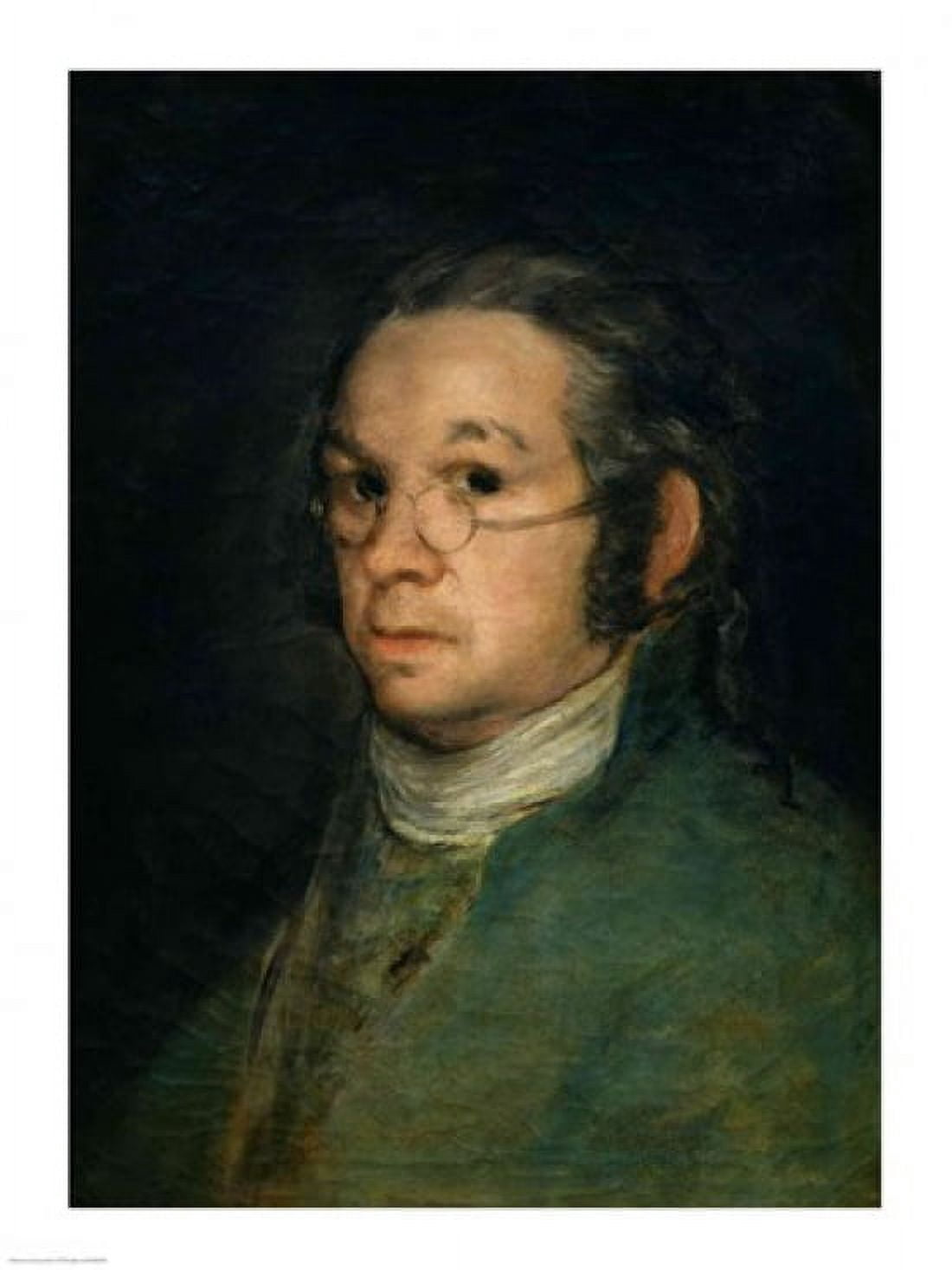 Self portrait with spectacles c1800 Canvas Art - Francisco De Goya (18 x 24)