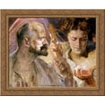 thumbnail image 1 of Self portrait with the muses 24x20 Gold Ornate Wood Framed Canvas Art by Malczewski, Jacek, 1 of 2