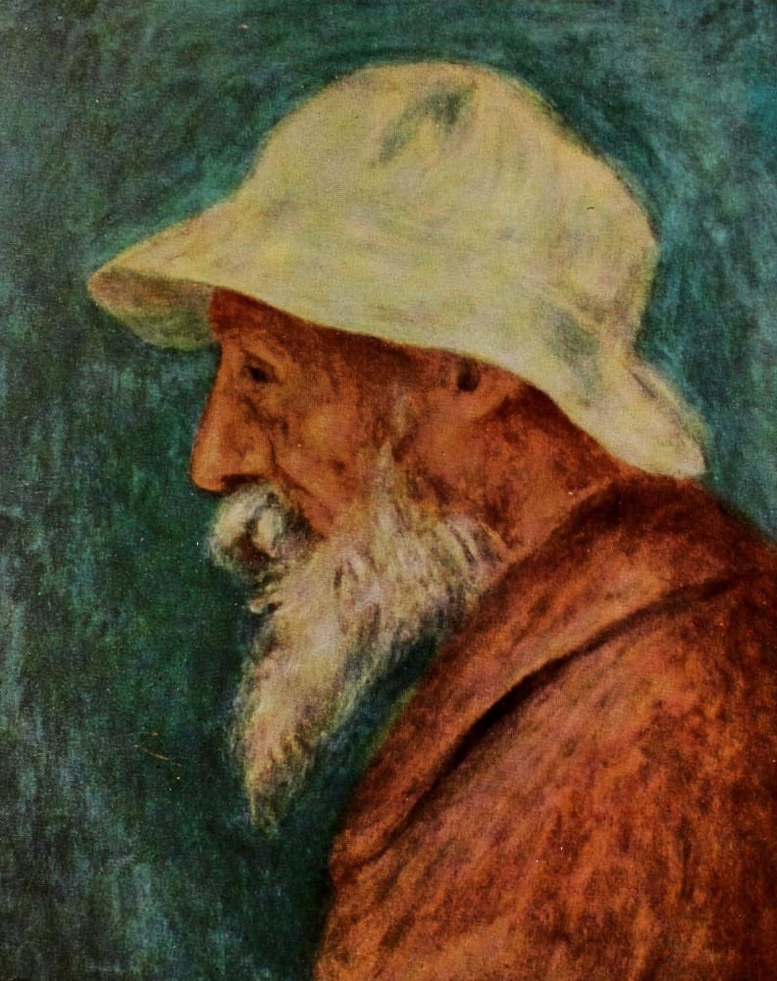 Self-portrait with white hat 1910 Canvas Art - Pierre-Auguste Renoir (24 x 36)