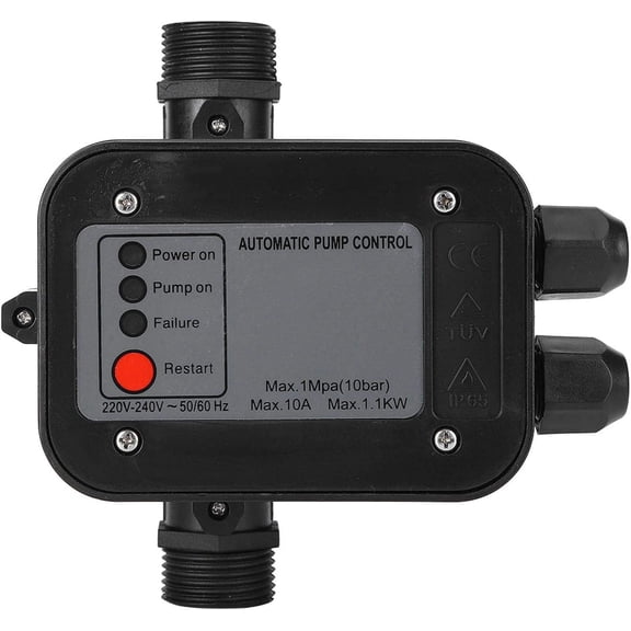 Self-priming Water Pump Pressure Switch, 220V Black Self-priming Water Pump Pressure Switch Automatic Pressure Controller for Self-Priming Pump, Jet Pump, Clean Water Pump, Centrifugal Pump