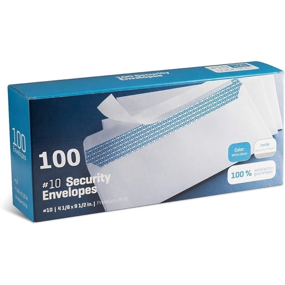 Self-sealed envelopes  100-pack | No window, 4 x 9 inches, white, 24 lbs