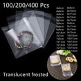 thumbnail image 1 of Self sealing translucent plastic bags, self adhesive packaging, frosted cellophane, jewelry, biscuits, gift and candy packaging (Translucent frosted,100pc 11x16cm(11x13)), 1 of 6