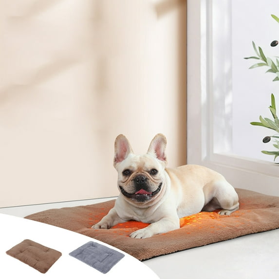 Self-warming Pet Bed Mat, Thermal Dog Pad for Cats, 22x35, Khaki & Gray, Non-electric Heat Reflecting & Machine Washable for Indoor and Outdoor Pets,Vsgery